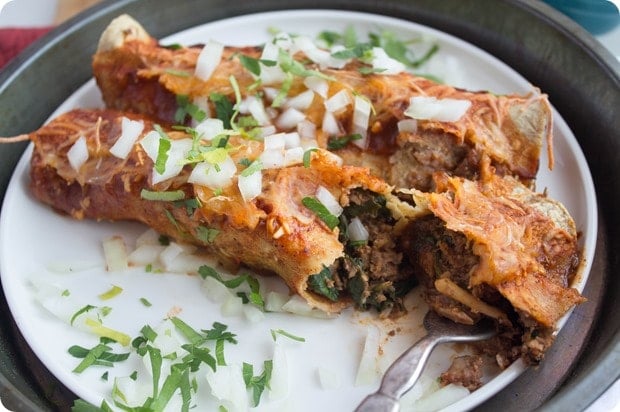 walnut enchiladas 10 vegetarian walnut mushroom enchiladas on a plate