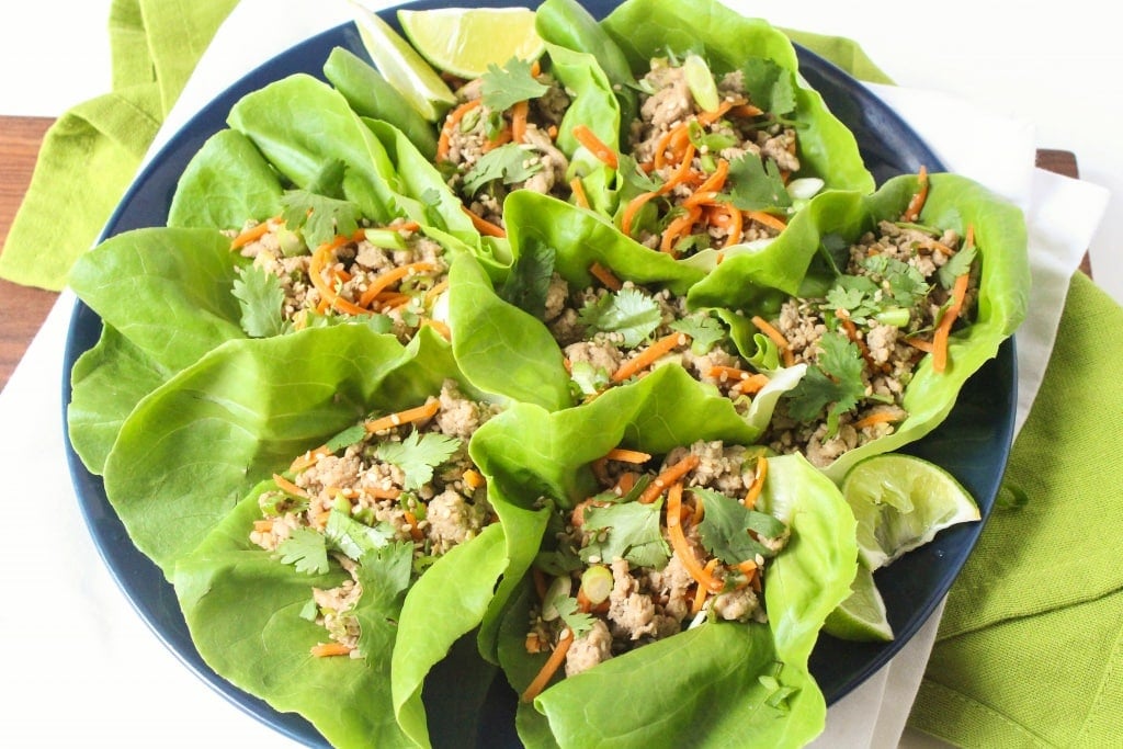 sesame ginger lettuce wraps with turkey