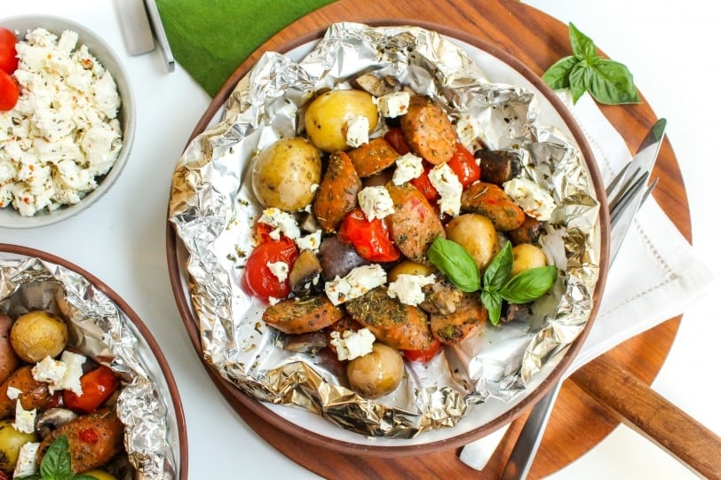 sausage and veggie foil packets recipe
