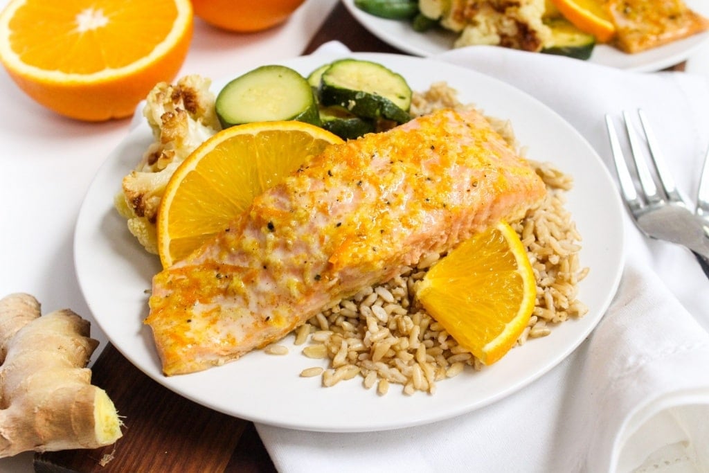 orange honey glazed baked salmon